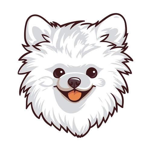 Dog Lovers Theme Pomeranian Dog Face Transparent Sticker
